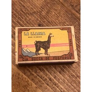 La Llama Match Box from Peru Vintage Antique Matches Sweden